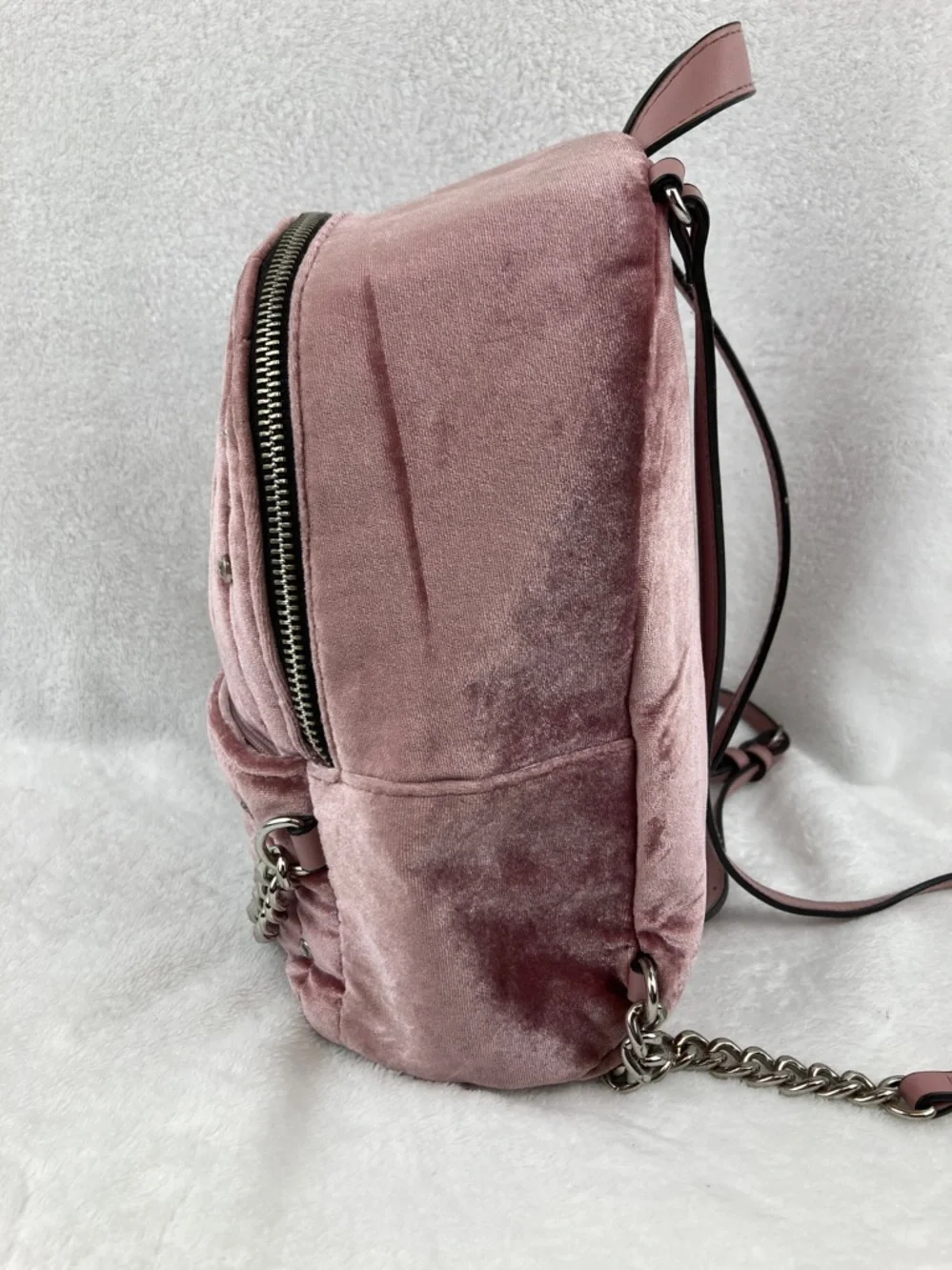 Victoria’s Secret Love Victoria Pink Velveteen Mini Backpack 10” x 8” - Picture 8 of 16